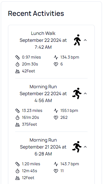 Enduro Stats project screenshot